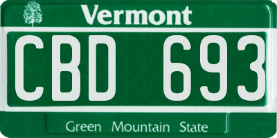VT license plate CBD693