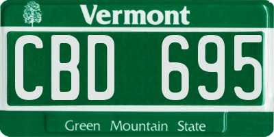 VT license plate CBD695