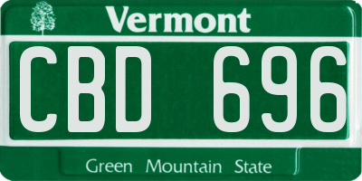 VT license plate CBD696