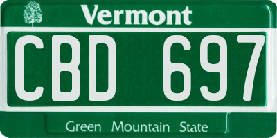 VT license plate CBD697