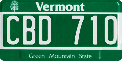 VT license plate CBD710