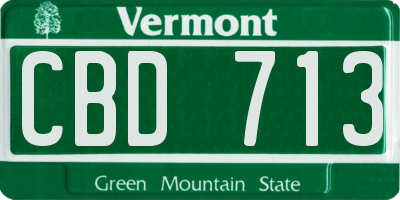 VT license plate CBD713