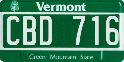 VT license plate CBD716
