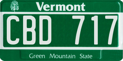 VT license plate CBD717