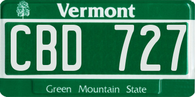 VT license plate CBD727