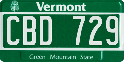 VT license plate CBD729