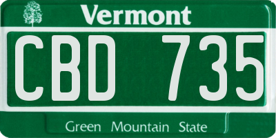 VT license plate CBD735