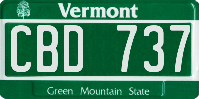 VT license plate CBD737
