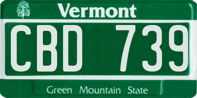 VT license plate CBD739