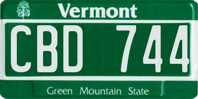 VT license plate CBD744