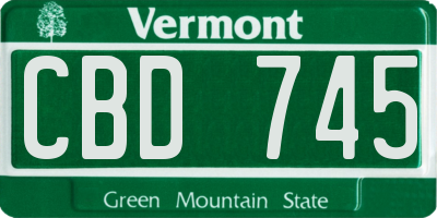 VT license plate CBD745