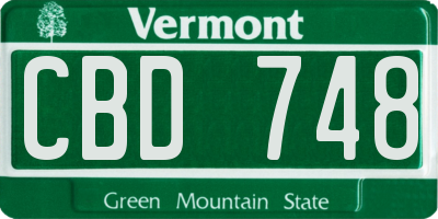 VT license plate CBD748