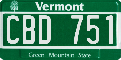 VT license plate CBD751