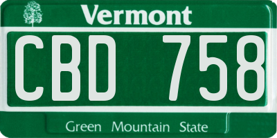 VT license plate CBD758
