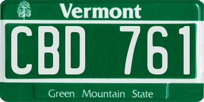 VT license plate CBD761