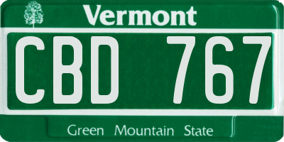 VT license plate CBD767