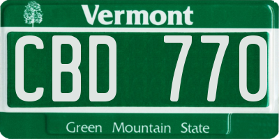 VT license plate CBD770