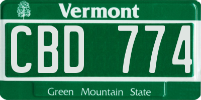 VT license plate CBD774