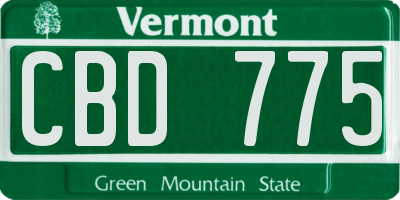 VT license plate CBD775