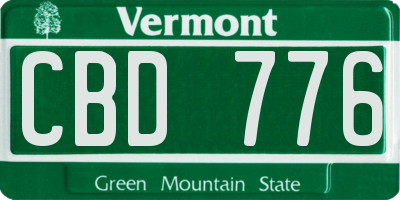 VT license plate CBD776