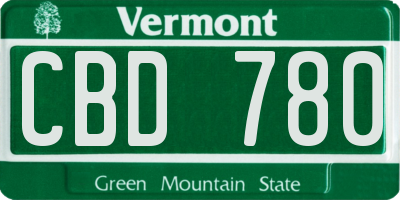 VT license plate CBD780