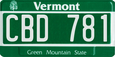 VT license plate CBD781