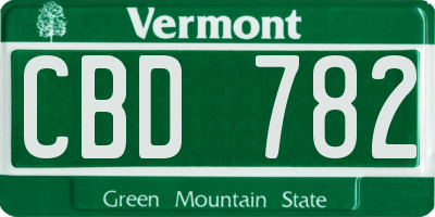 VT license plate CBD782