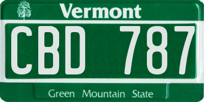 VT license plate CBD787
