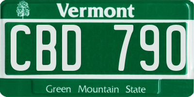 VT license plate CBD790