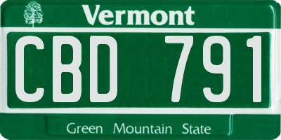 VT license plate CBD791