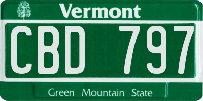 VT license plate CBD797