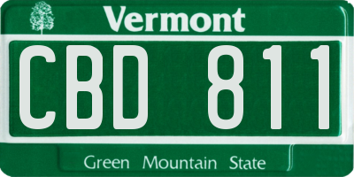 VT license plate CBD811