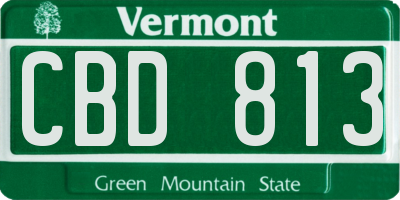 VT license plate CBD813
