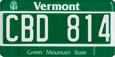 VT license plate CBD814