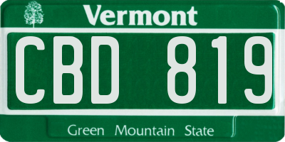 VT license plate CBD819