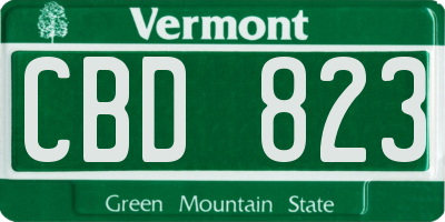 VT license plate CBD823