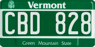 VT license plate CBD828