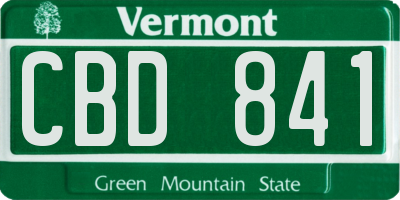 VT license plate CBD841