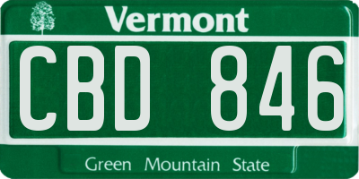 VT license plate CBD846