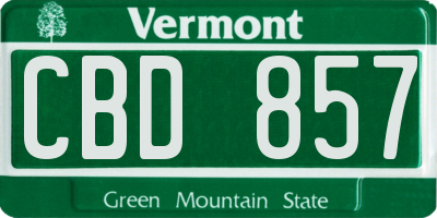 VT license plate CBD857