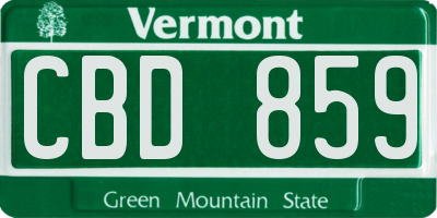 VT license plate CBD859