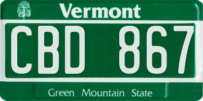 VT license plate CBD867
