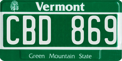 VT license plate CBD869