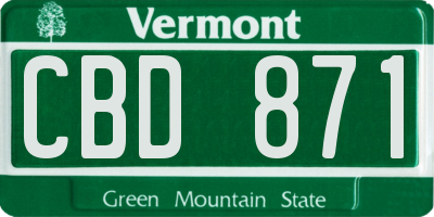 VT license plate CBD871