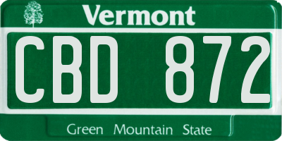 VT license plate CBD872