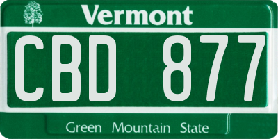VT license plate CBD877