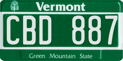 VT license plate CBD887