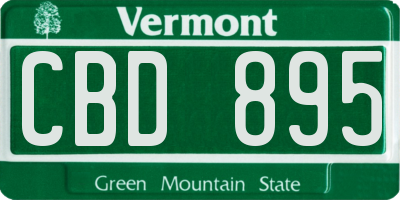 VT license plate CBD895