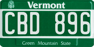 VT license plate CBD896