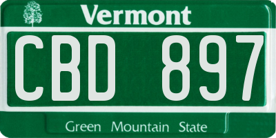 VT license plate CBD897